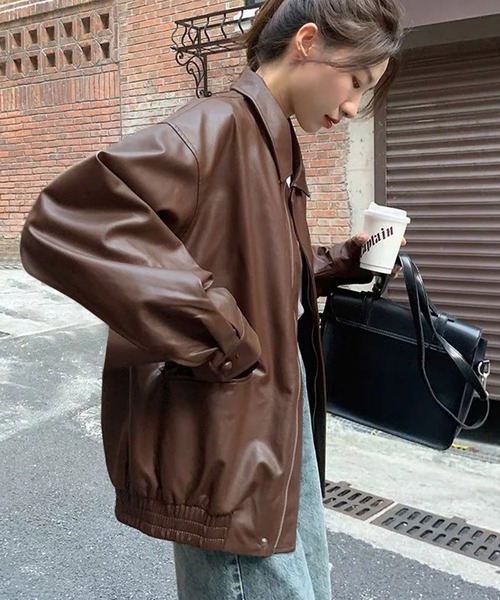 ALTROSE（アルトローズ） コート アウター オーバーサイズ レザー