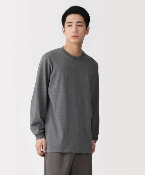 467 PGG レディース 定価24,200円 長袖モックネック グレー 0 S 無印良品（MUJI） tシャツ 紳士 洗いざらし太番手クルーネック長袖T
