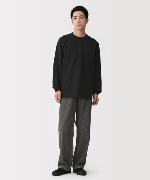無印良品（MUJI） tシャツ 紳士 洗いざらし太番手クルーネック長袖T