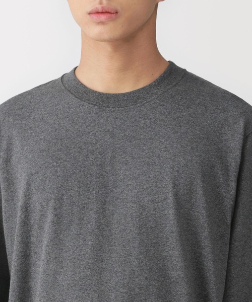 無印良品（MUJI） tシャツ 紳士 洗いざらし太番手クルーネック長袖T