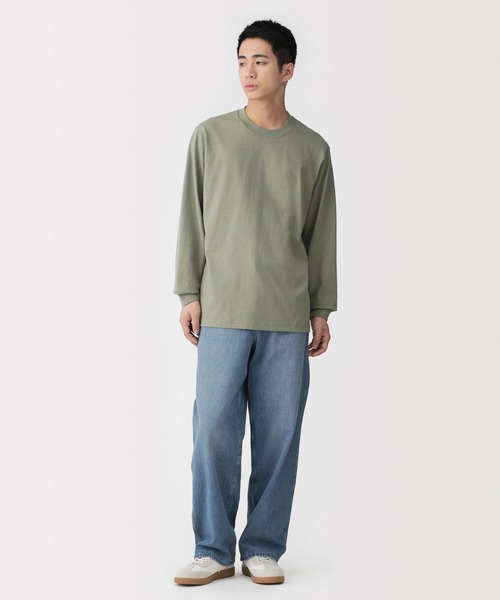 無印良品（MUJI） tシャツ 紳士 洗いざらし太番手クルーネック長袖T