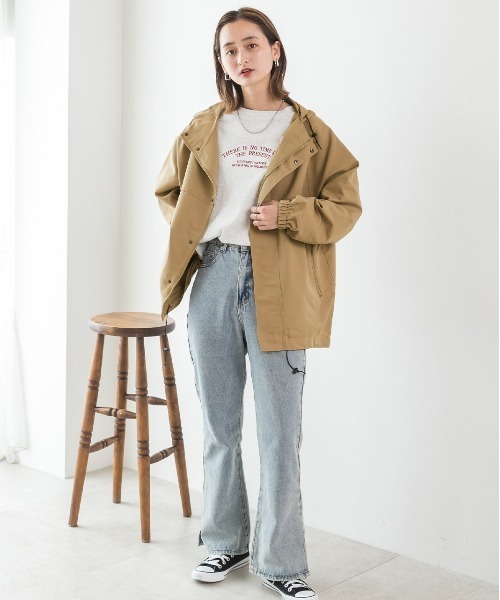 「ad thie」 マウンテンパーカー FREE グレイッシュベージュ レディース_画像4