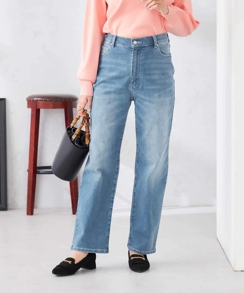 パンツ ストレートデニムパンツ レディースの画像