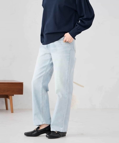 パンツ ストレートデニムパンツ レディースの画像