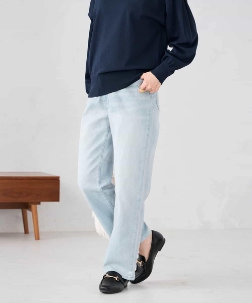 パンツ ストレートデニムパンツ レディースの画像