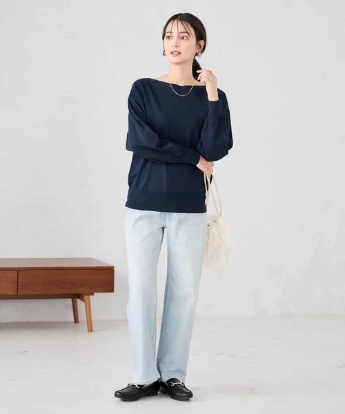 パンツ ストレートデニムパンツ レディースの画像