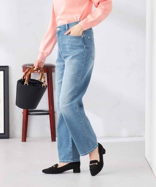 パンツ ストレートデニムパンツ レディースの画像