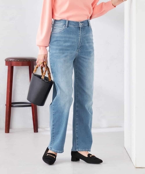 パンツ ストレートデニムパンツ レディースの画像