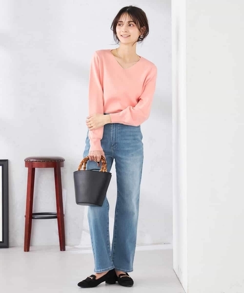 パンツ ストレートデニムパンツ レディースの画像
