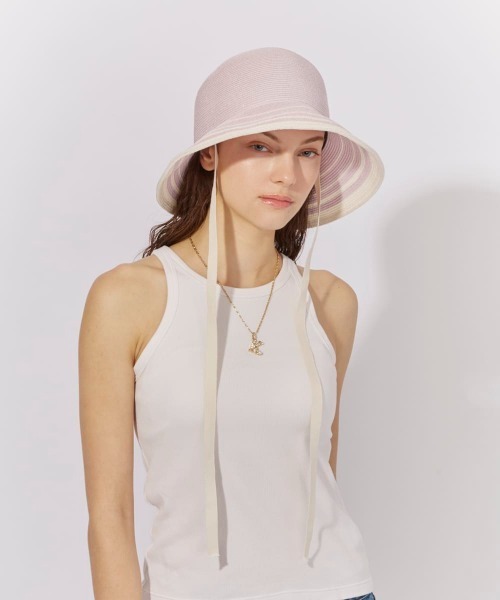 帽子 ハット Chapeau d' O  Lame Si_Border Hat / シャポードオー レディースの画像