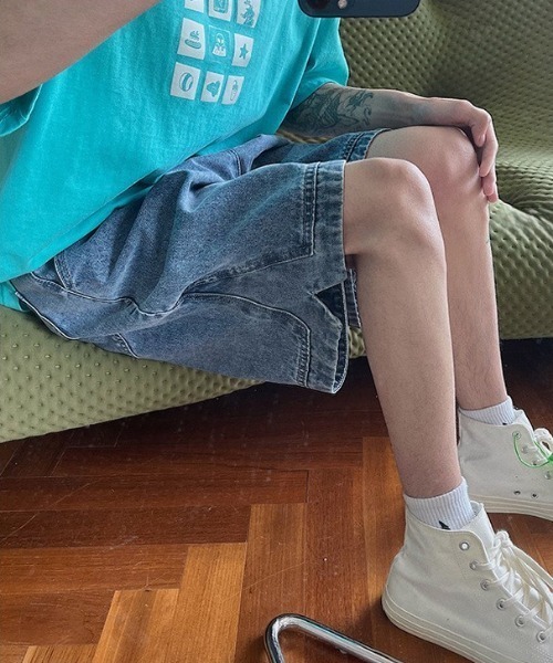 「MGV」 デニムハーフパンツ LARGE ブルー メンズ_画像5