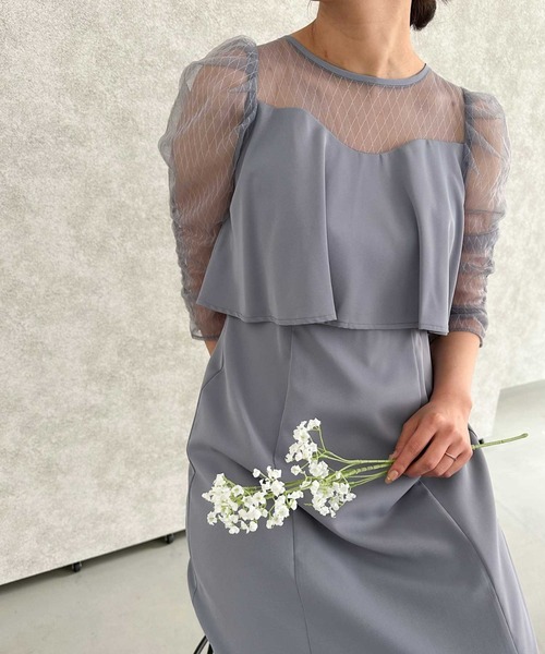 「Dorry Doll」 7分袖ワンピース MEDIUM ブルー レディース_画像3