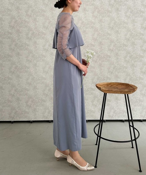 「Dorry Doll」 7分袖ワンピース MEDIUM ブルー レディース_画像4