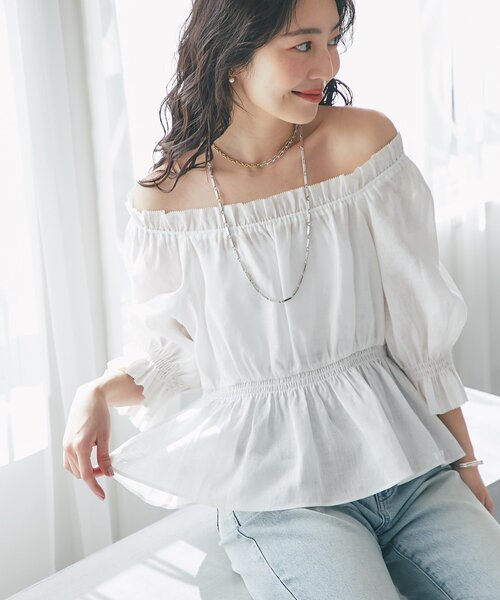 rara‼️ La boutique BonBon シャーリングブラウス La boutique Bonbon（ラブティックボンボン） ブラウス シャツ 「雨に