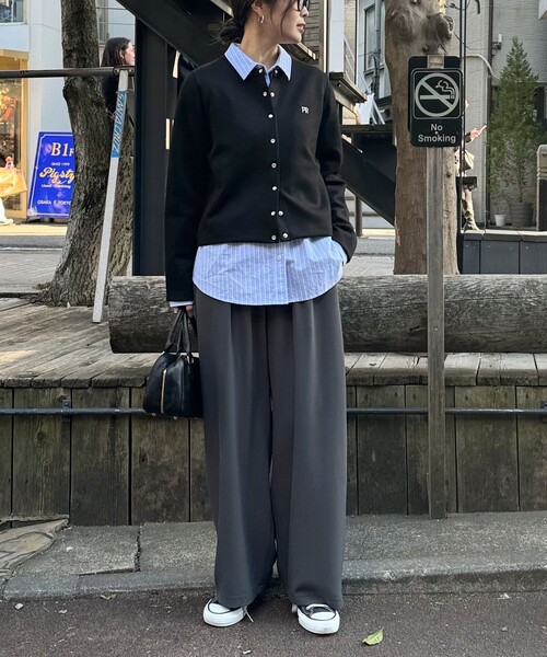 パンツ 「4サイズ展開/リピーター続出！」とろみツイルストレートイージーパンツ レディースの画像