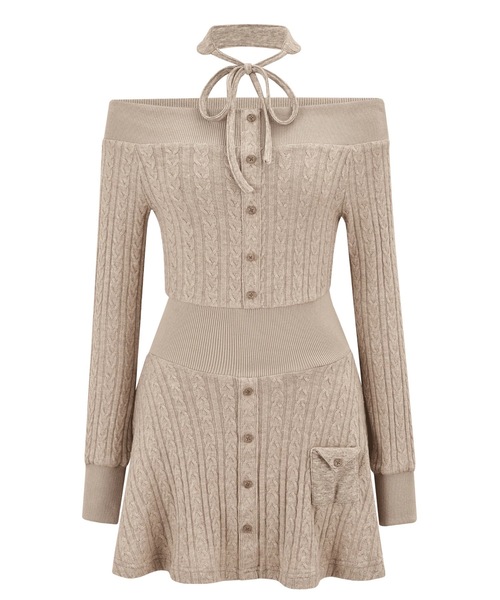 ANDWANG ワンピース Contour Choker Rib Knit Dress : ZOZOTOWN Yahoo
