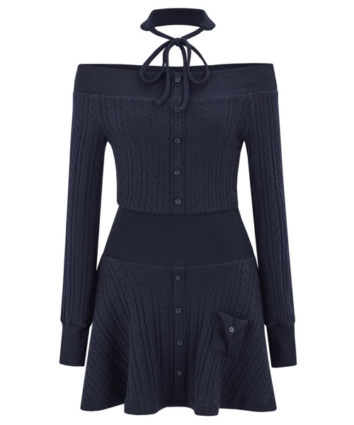 ANDWANG ワンピース Contour Choker Rib Knit Dress : ZOZOTOWN Yahoo