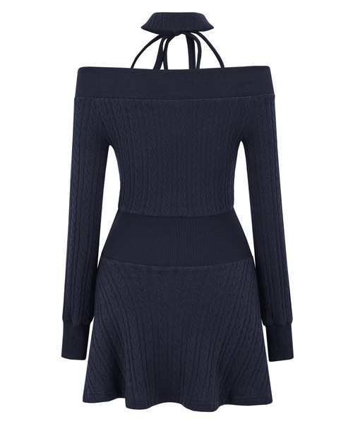 andwang ブラック　ワンピース　ドレス ANDWANG ワンピース Contour Choker Rib Knit Dress : ZOZOTOWN Yahoo