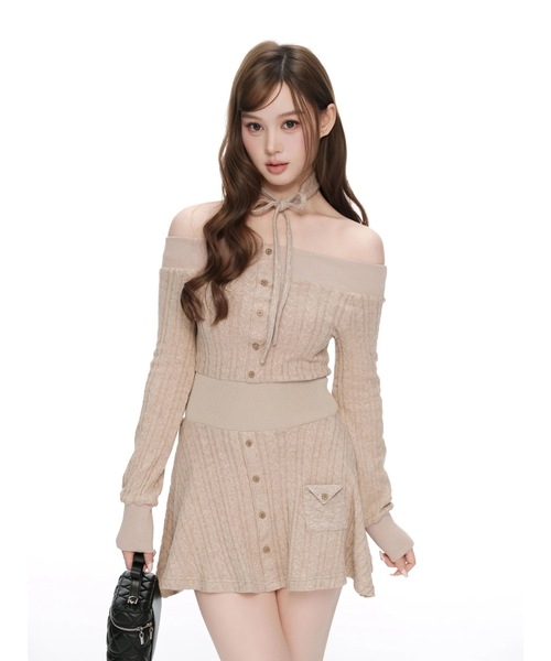 ANDWANG ワンピース Contour Choker Rib Knit Dress : ZOZOTOWN Yahoo