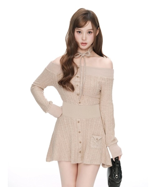 ANDWANG ワンピース Contour Choker Rib Knit Dress : ZOZOTOWN Yahoo