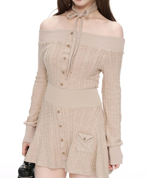 ANDWANG ワンピース Contour Choker Rib Knit Dress : ZOZOTOWN Yahoo