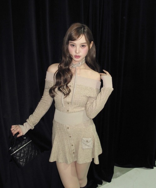 ANDWANG ワンピース Contour Choker Rib Knit Dress : ZOZOTOWN Yahoo