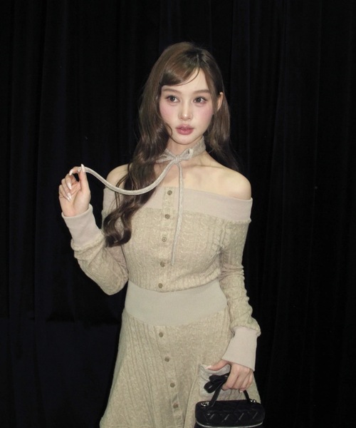 ANDWANG ワンピース Contour Choker Rib Knit Dress : ZOZOTOWN Yahoo