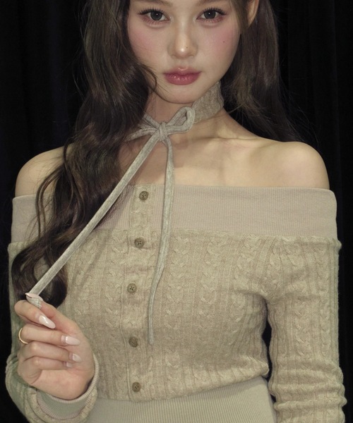 ANDWANG ワンピース Contour Choker Rib Knit Dress : ZOZOTOWN Yahoo