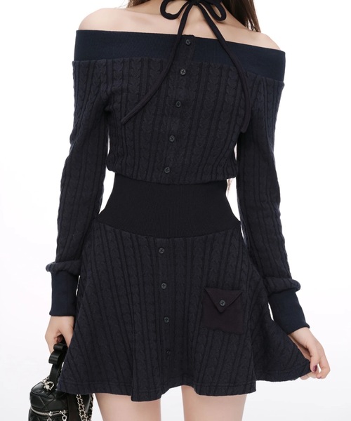 ANDWANG ワンピース Contour Choker Rib Knit Dress : ZOZOTOWN Yahoo