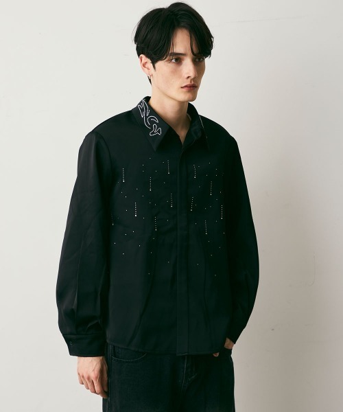Shoowtime（ショウタイム） シャツ Shiny Stone Glitter Long-Sleeve 