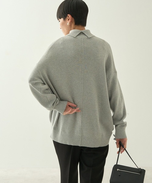 「AMERICAN HOLIC」 長袖ニット L ブルー レディース_画像2