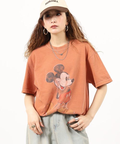 ディズニーヴィンテージロゴTシャツオレンジLサイズファンタジア Disney（ディズニー） tシャツ MK VINTAGE PRINT TEE 半袖Tシャツ