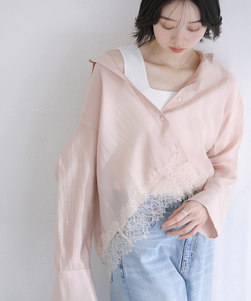 La TOTALITE（ラ トータリテ） ブラウス シャツ 「洗える」レース 