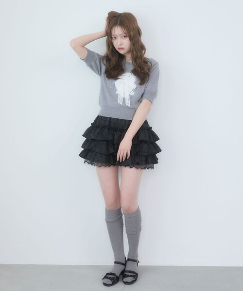MAJESTIC LEGON（マジェスティックレゴン） スカート 裾レースバリエ