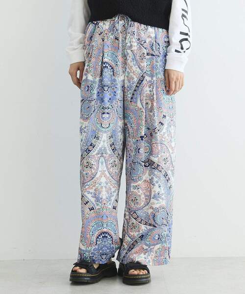 パンツ ペイズリー柄プリントワイドパンツ レディース : ZOZOTOWN