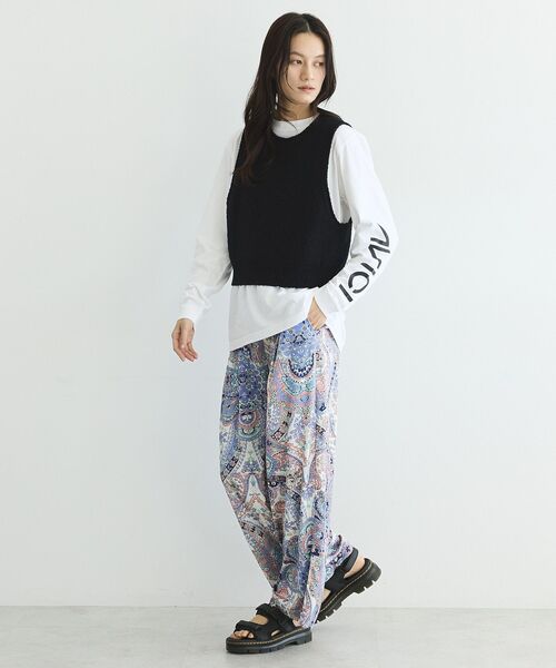 ワイズ　ペイズリープリント　ワイドパンツ パンツ ペイズリー柄プリントワイドパンツ レディース : ZOZOTOWN