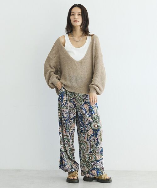 ワイズ　ペイズリープリント　ワイドパンツ パンツ ペイズリー柄プリントワイドパンツ レディース : ZOZOTOWN