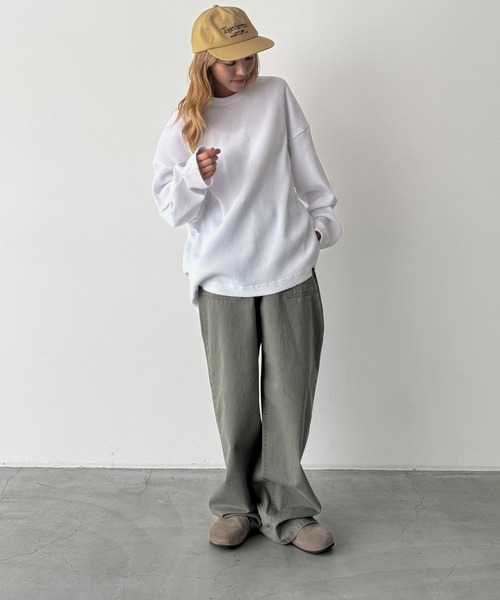 14日まで値下げ✧︎CANAL JEAN☺︎via j オーバーサイズTシャツ CANAL JEAN（キャナルジーン） tシャツ choice_cnl サーマルオーバー