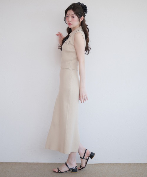fupel セットアップ ribbon stitch polo set up / リボンステッチポロ 