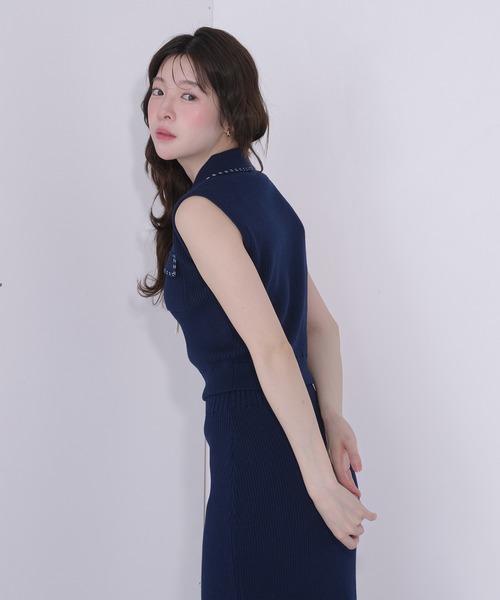 fupel セットアップ 夏 ribbon stitch polo set up / リボンステッチ