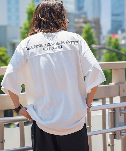 「WEGO」 「Sunday skate club」半袖Tシャツ LARGE ブラック メンズ_画像9