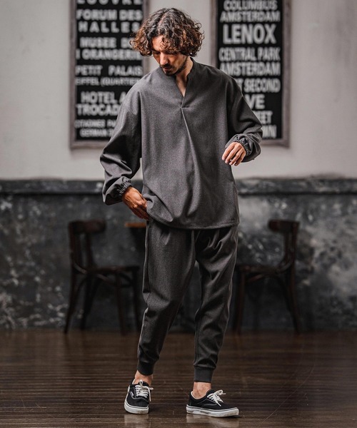 パンツ mp15106-Brushed Tuck Slub Jogger Pants ジョガーパンツ(A71326cmb) メンズの画像