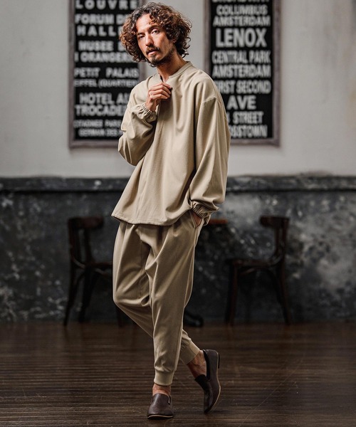 パンツ mp15106-Brushed Tuck Slub Jogger Pants ジョガーパンツ(A71326cmb) メンズの画像