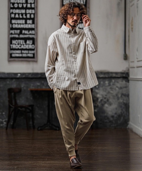 パンツ mp15106-Brushed Tuck Slub Jogger Pants ジョガーパンツ(A71326cmb) メンズの画像