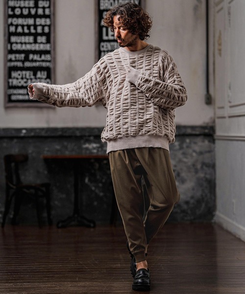 パンツ mp15106-Brushed Tuck Slub Jogger Pants ジョガーパンツ(A71326cmb) メンズの画像