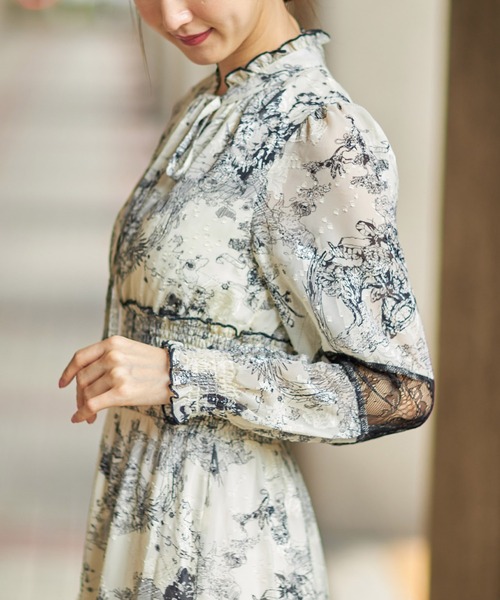 「tocco closet」 長袖ワンピース M アイボリー レディース_画像3