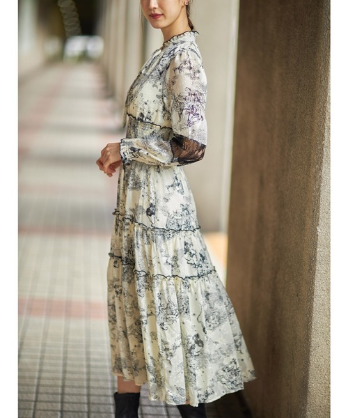 「tocco closet」 長袖ワンピース M アイボリー レディース_画像4