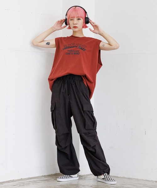 「PBLIM」 カーゴパンツ MEDIUM カーキ レディース_画像4