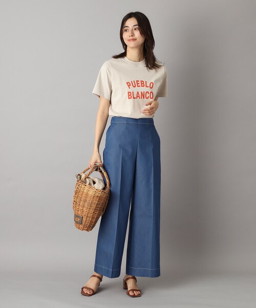 「DRESSTERIOR」 パンツ 38 ライトブルー レディース_画像4