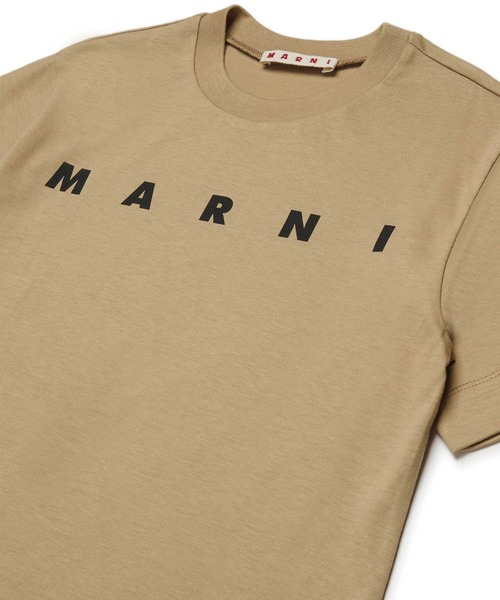 人気 MARNI マルニ ロゴ Tシャツ 14Y M L 新品未使用 ベージュ MARNI（マルニ） tシャツ 入学式 Kids ＆ Junior ロゴ半袖Tシャツ